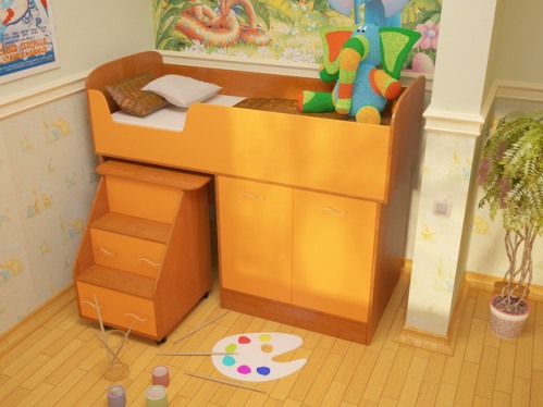 Кровать чердак в интерьере детской комнаты